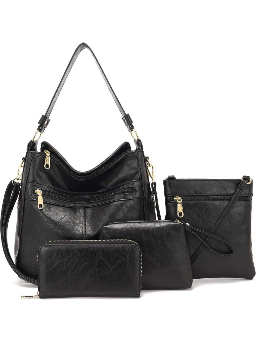 Stylish 4PC Handbag & Wallet Set for Women | Large Hobo Bag, Chic Purses
